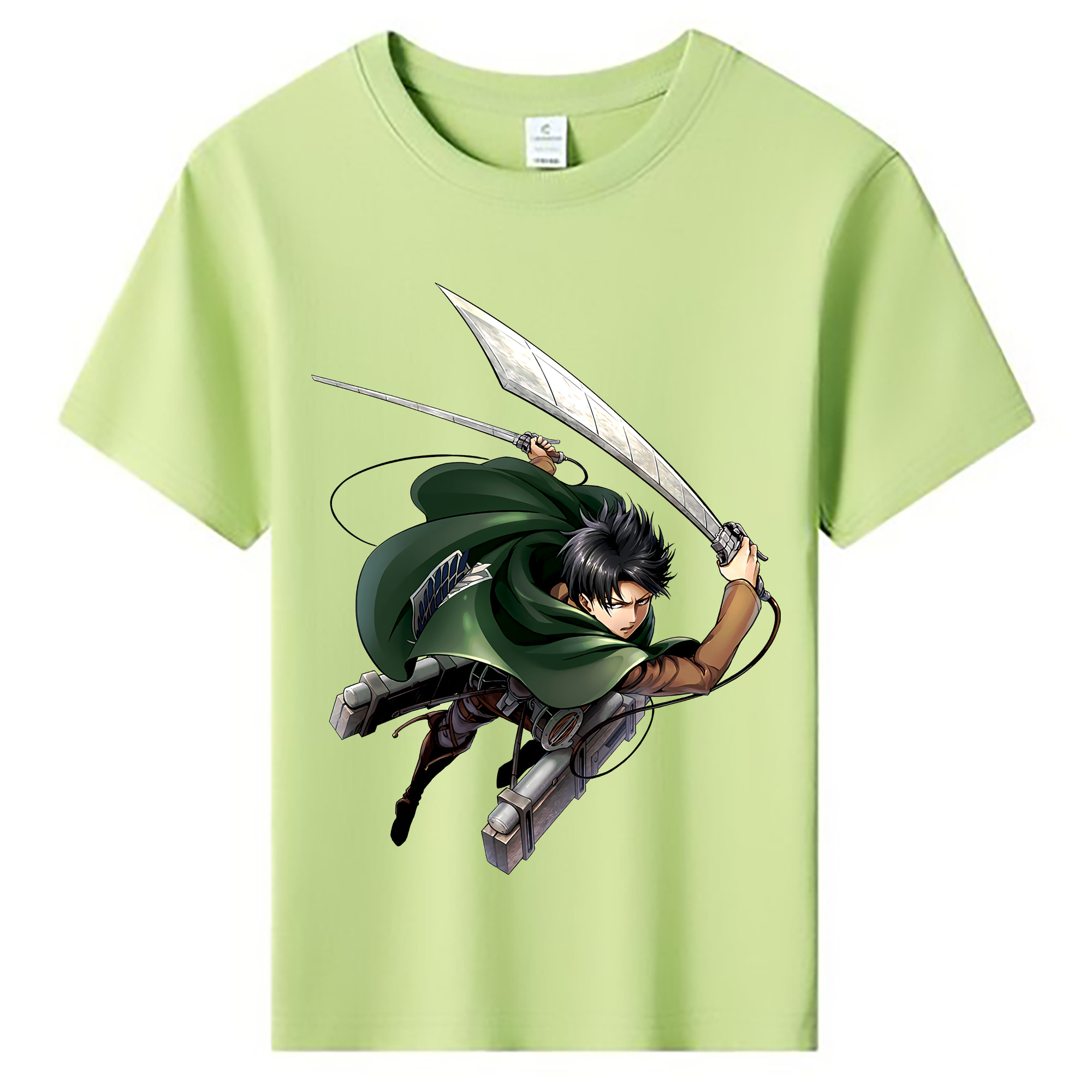 （画像用） 進撃の巨人 リヴァイ·アッカーマン Attack on Titan Levi Ackerman 綿100％キッズTシャツ（フロントプリント）